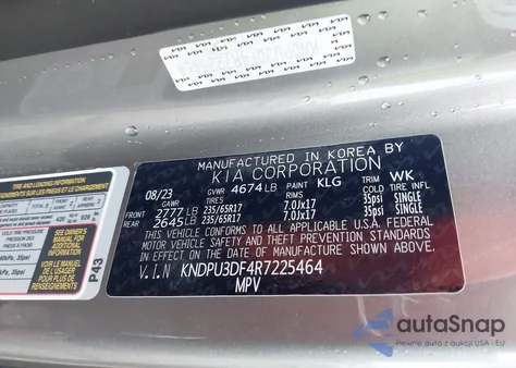 2024 Kia Sportage Lx z USA, uszkodzony, nr VIN KNDPU3DF4R7225464